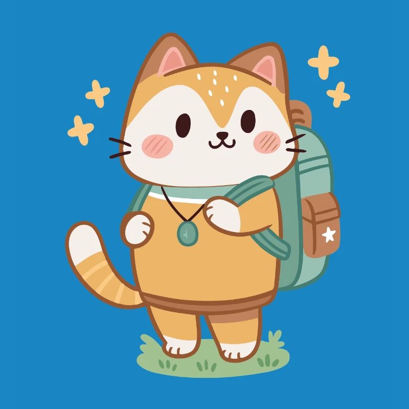 Cute Adventurer Cat Backpack