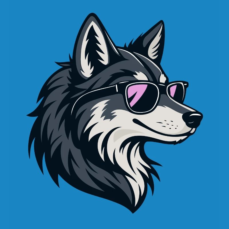 Chic wolf with rose-colored glasses