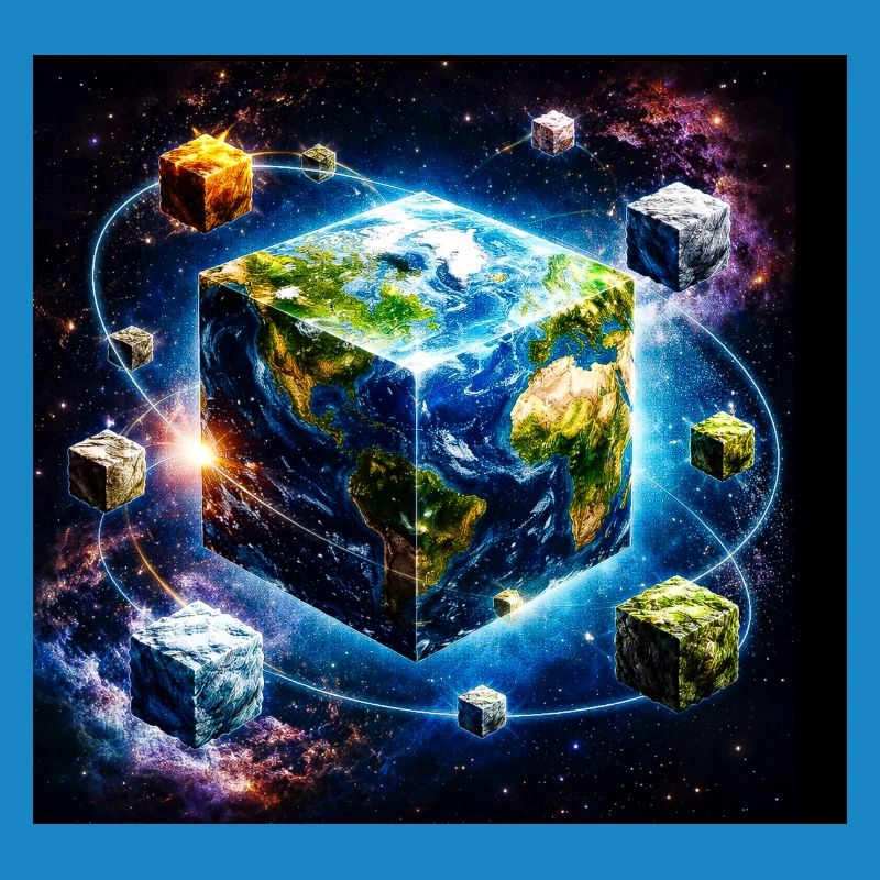 Cube terrestre dans l’espace