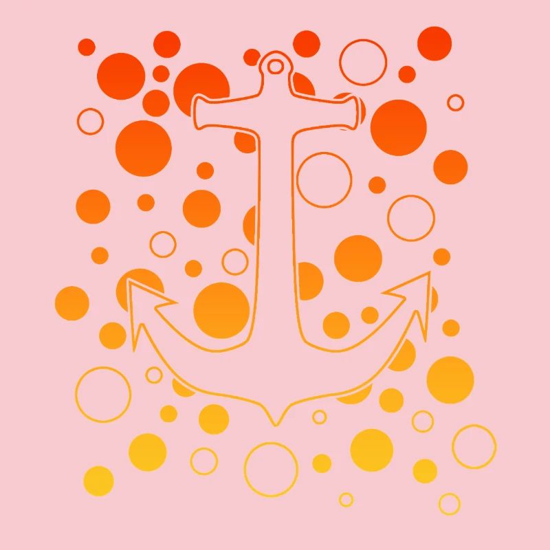 Leuchtender Anker mit Bubbles