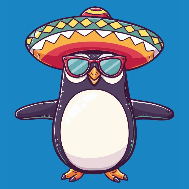 Penguin Comic Funny Sombrero
