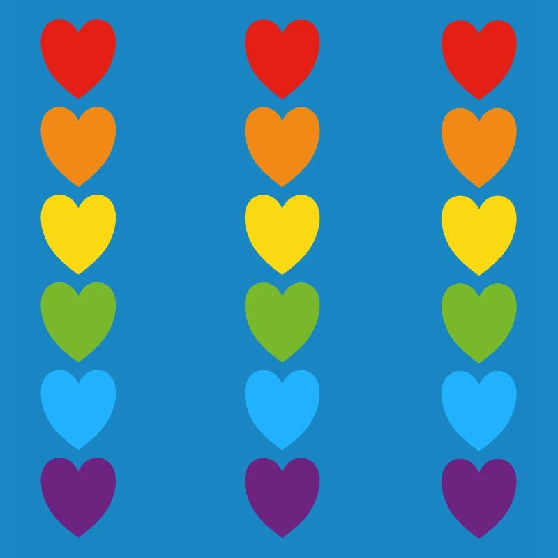 Pride Rainbow Hearts