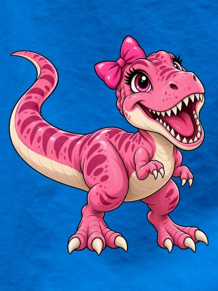 Pinker Dino mit Schleife 