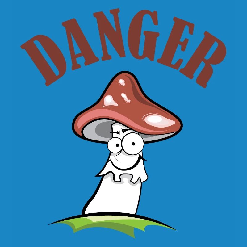 Toadstool danger symbol comic funny