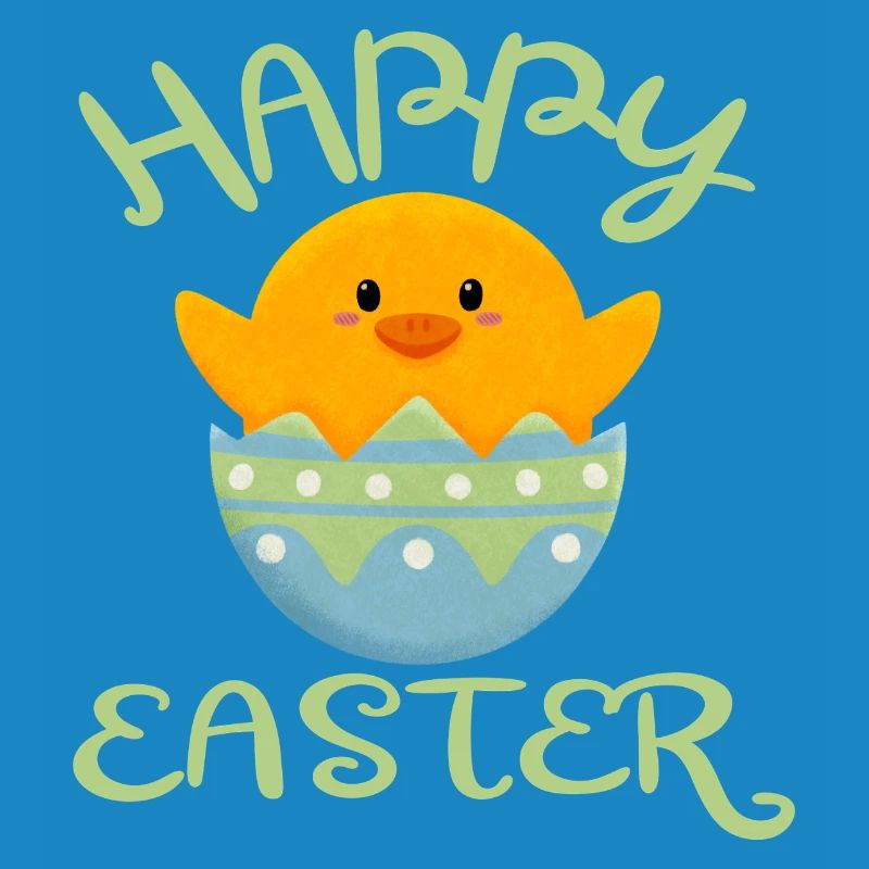 Happy Easter chick in Easter egg