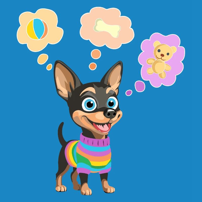 Süßer Hund im Regenbogenpullover für Kinder