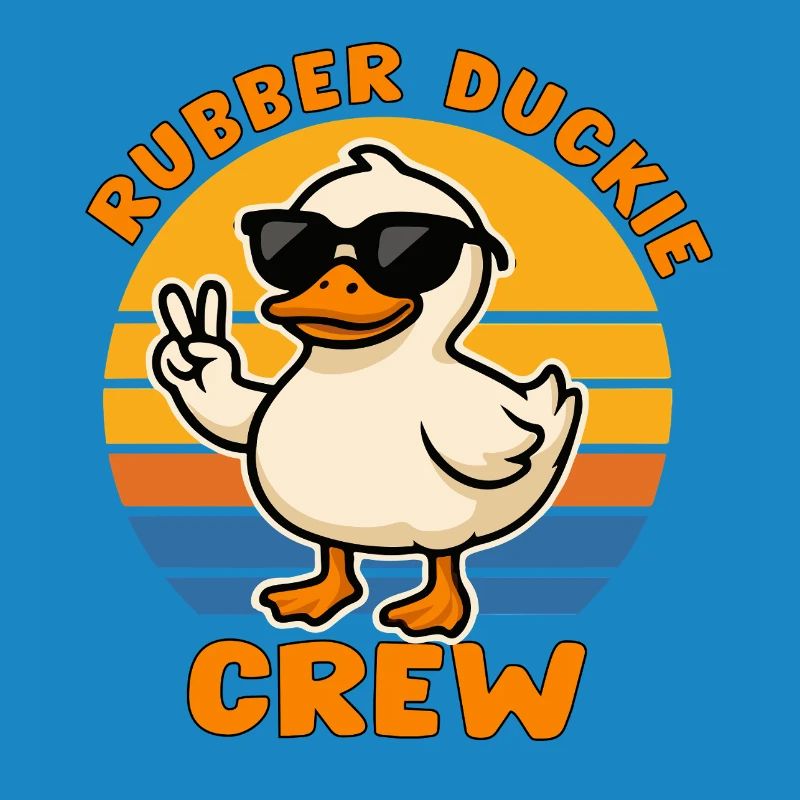 Canard en Mode Cool avec Rayures de Couleurs