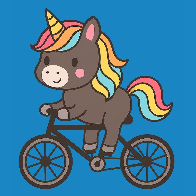 Rainbow Unicorn on Bicycle