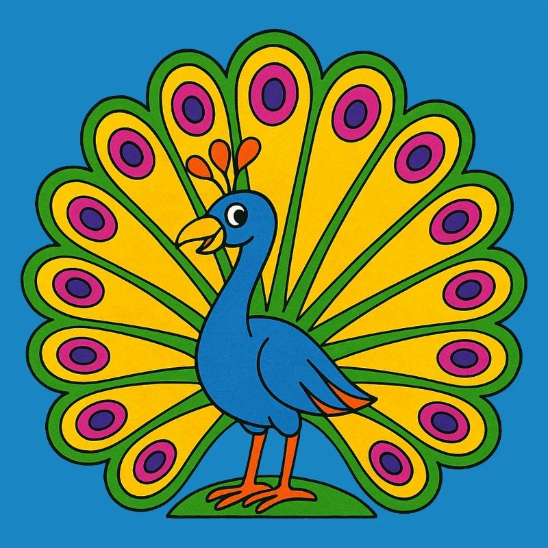 Lebendiger Pfauenfächer