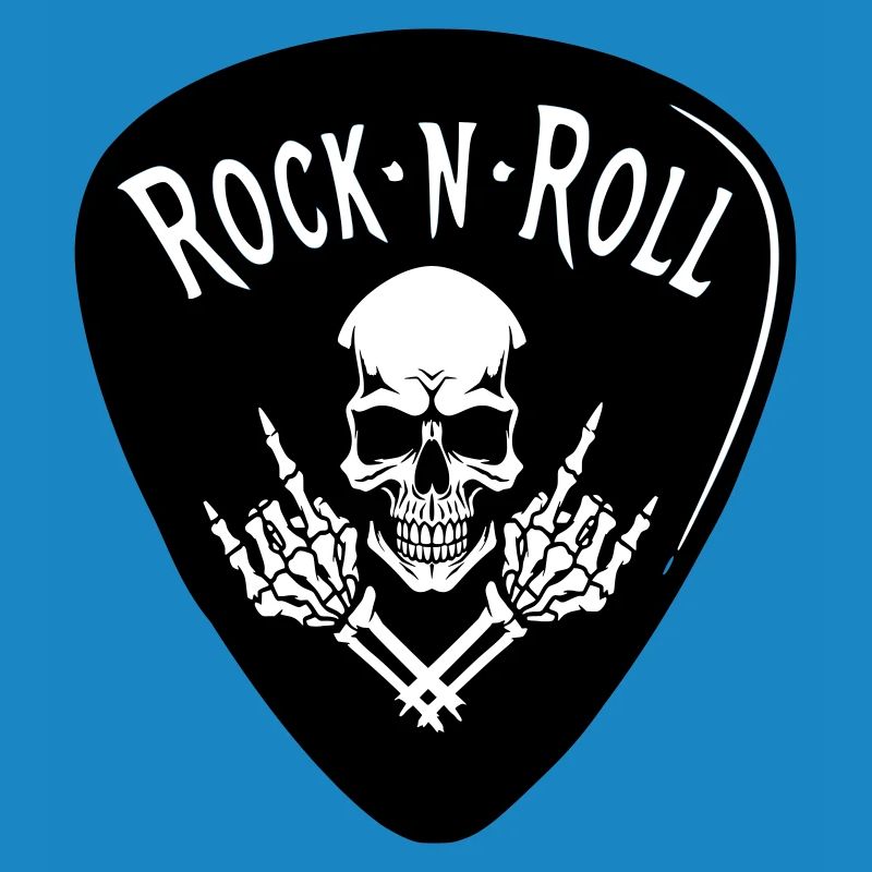 Rock N Roll Skull on Black