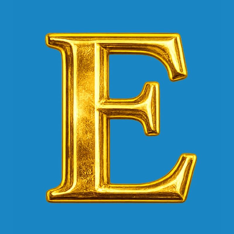 Goldenes E Monogramm-Design