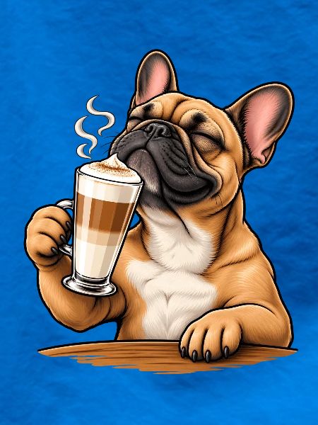 Frenchie mit Latte Macchiato