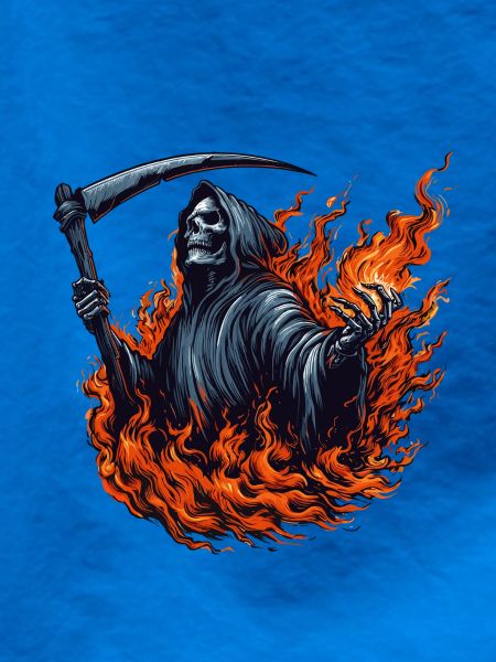 Sensenmann in Flammen