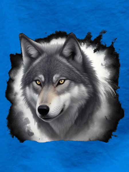 Wolfportrait mit Nebelschwaden