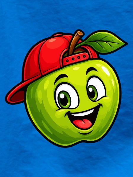 Spritziger Apfel mit Snapback