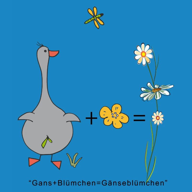 Gans und Blümchen gleich Gänseblümchen