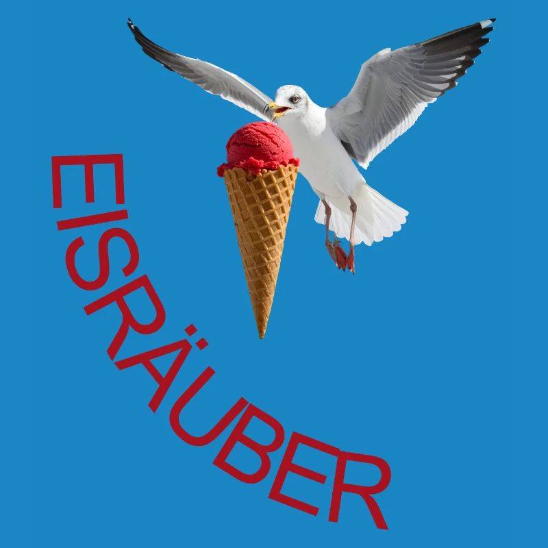 Möwe mit Eiscreme Eisräuber