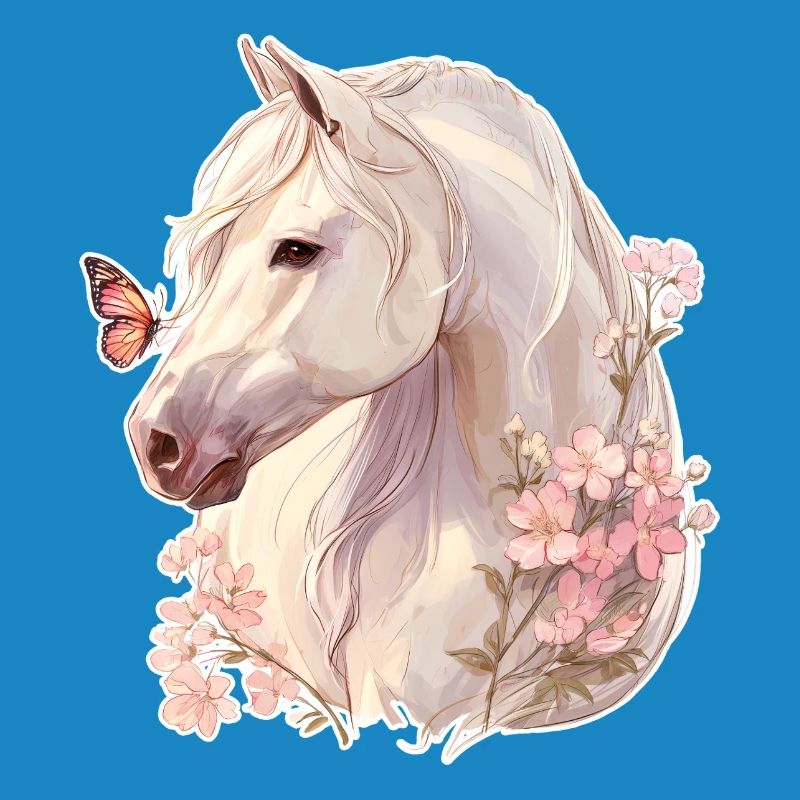 Cheval avec papillon