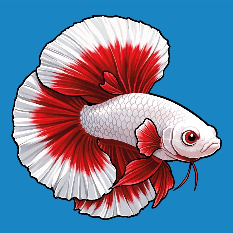 Red White Betta Fish