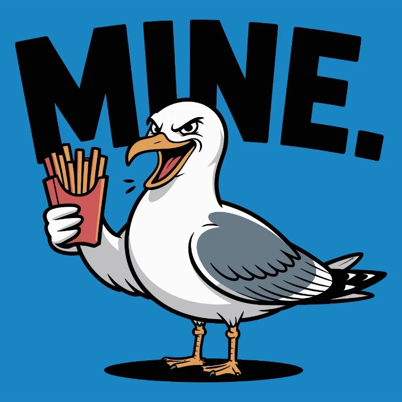 Grumpy Seagull mit Pommes