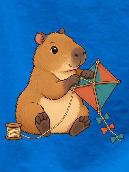 Capybara baut einen Papierdrachen