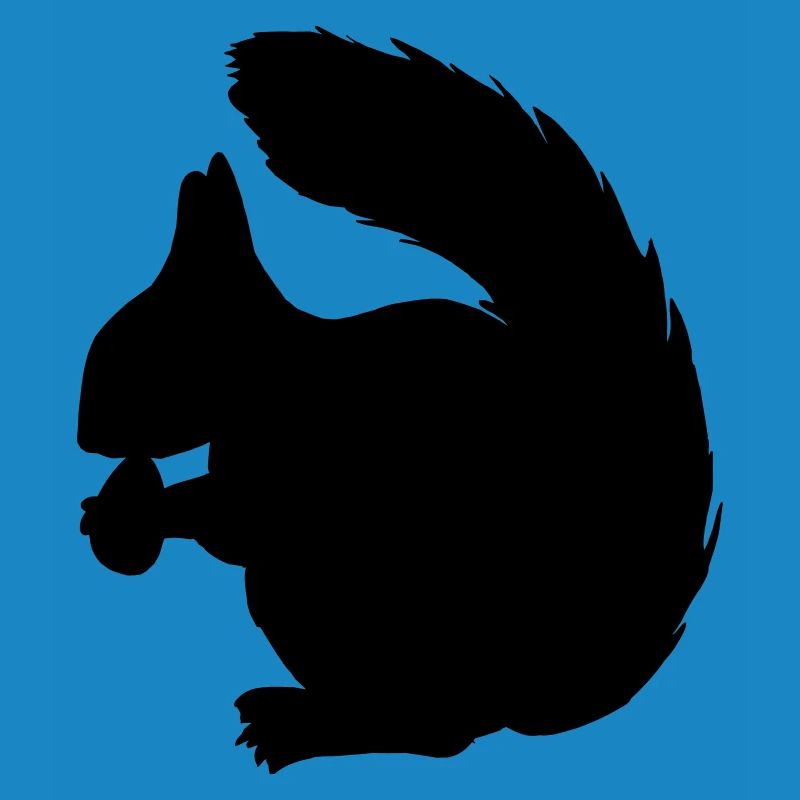 Squirrel with nut shadow figure