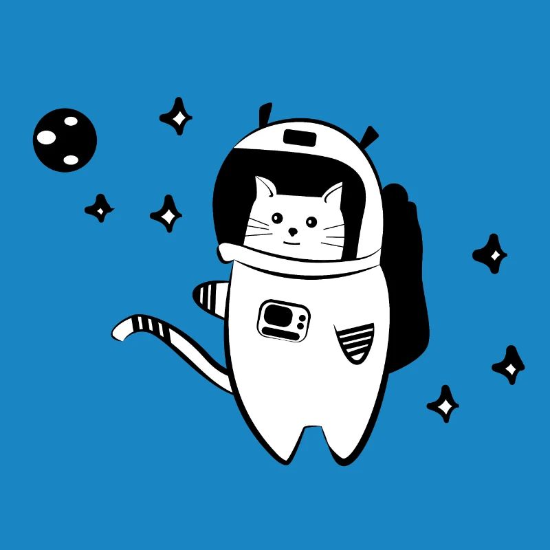 Chat cool dans l'espace