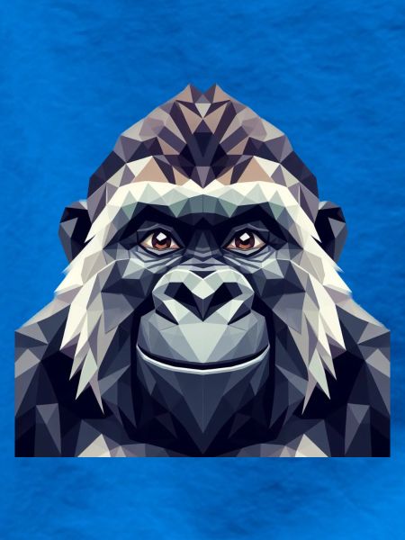 Ein Affe im Polygon-Stil