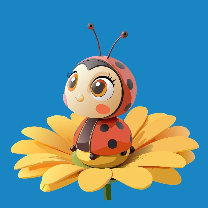 Cute ladybug on a flower