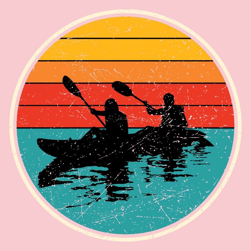 Sunset Kayak Duo Circle