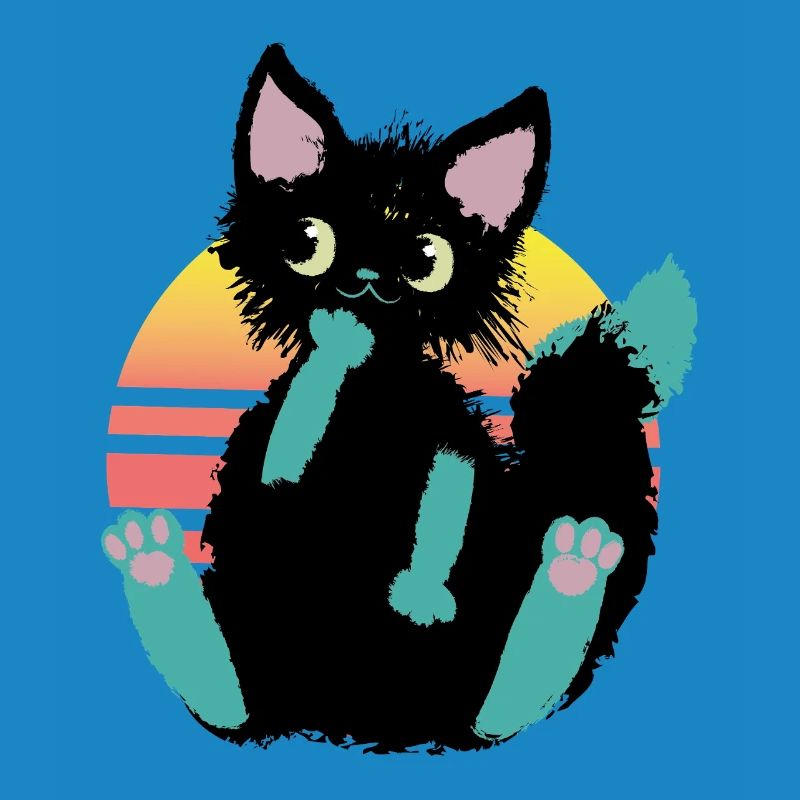 doodle cat blob, thinks