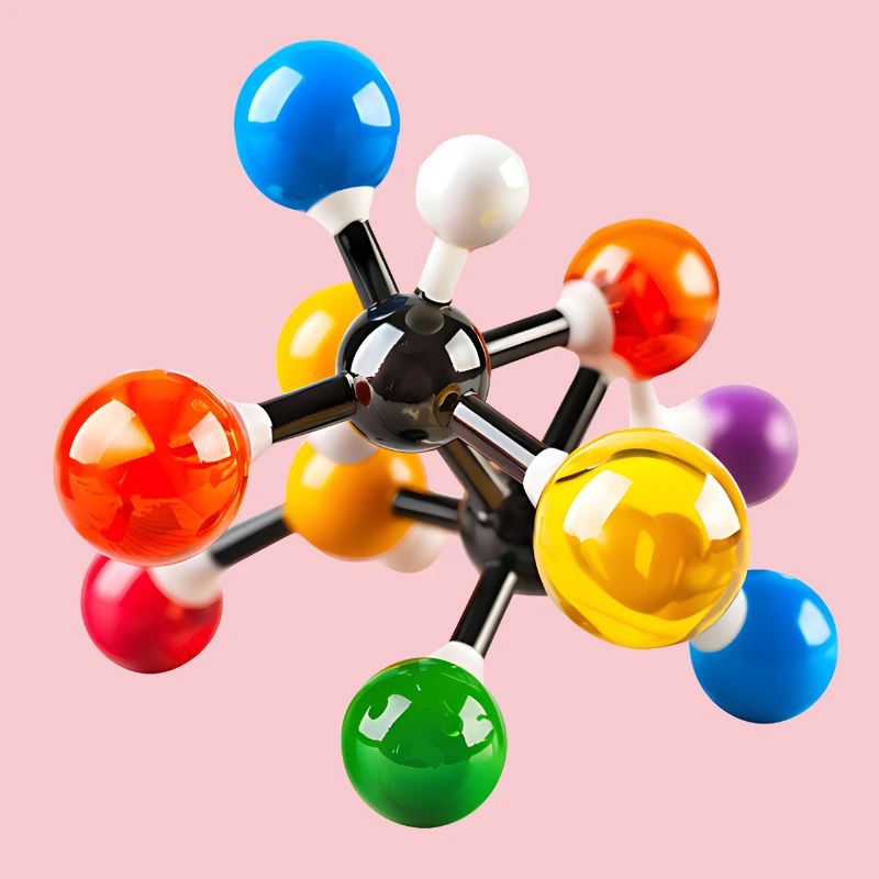 Colorful Molecular Structure Pattern