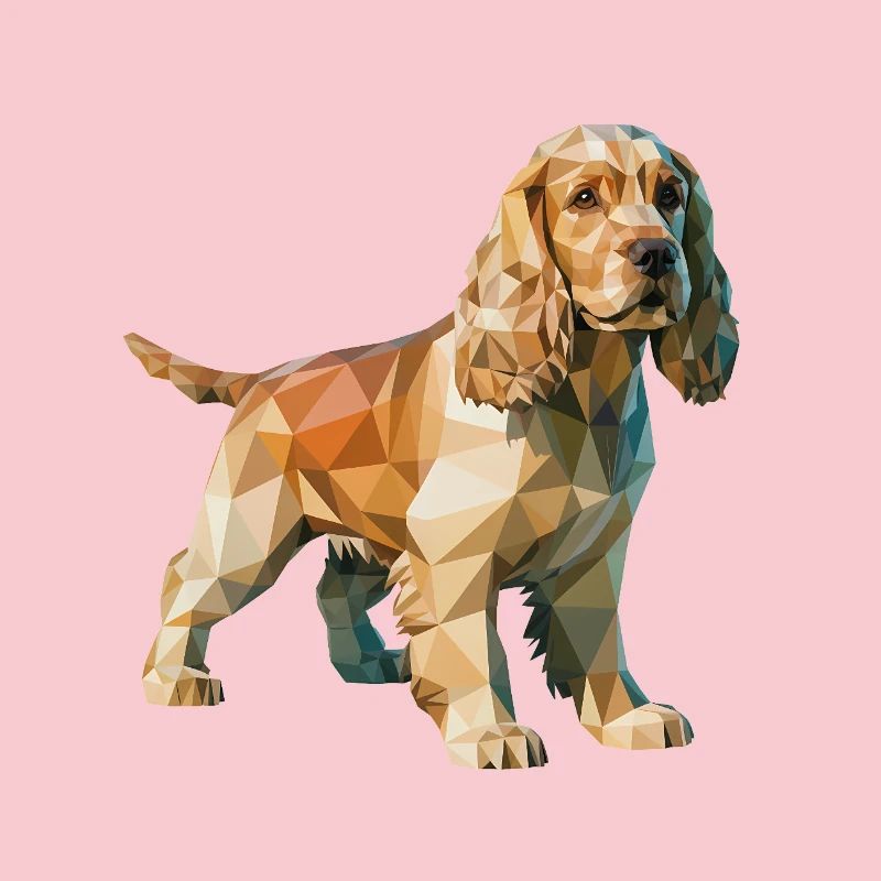 Cocker Spaniel - Cool Low Poly Logo