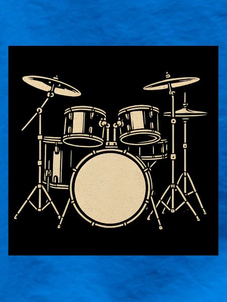 Black Silver Drumset Illustration