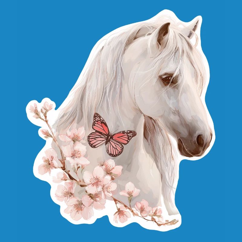 Cheval avec papillon