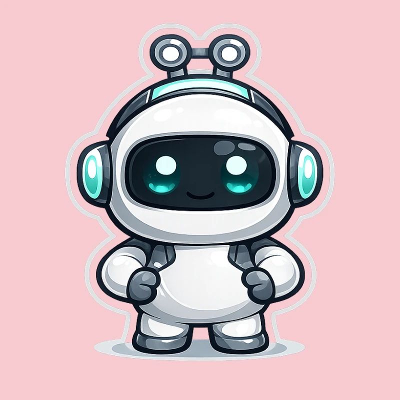 Copilot AI Robot Mascot Cute Dev Sticker