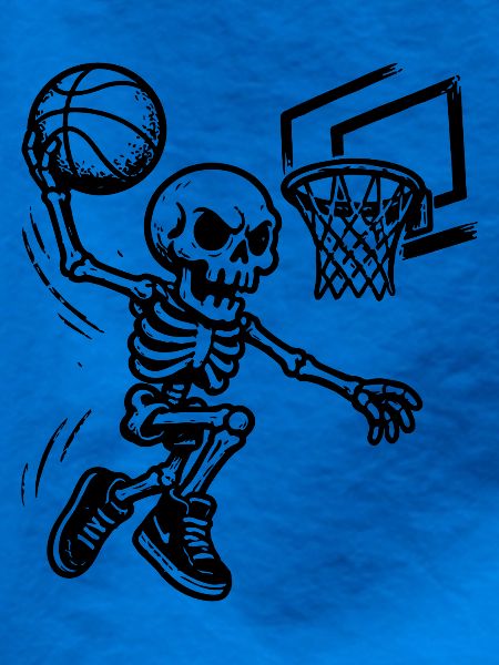 Basketball Skelett Dunking