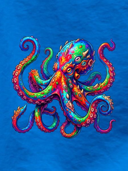 Lebhafter Neon-Oktopus-Ausbruch
