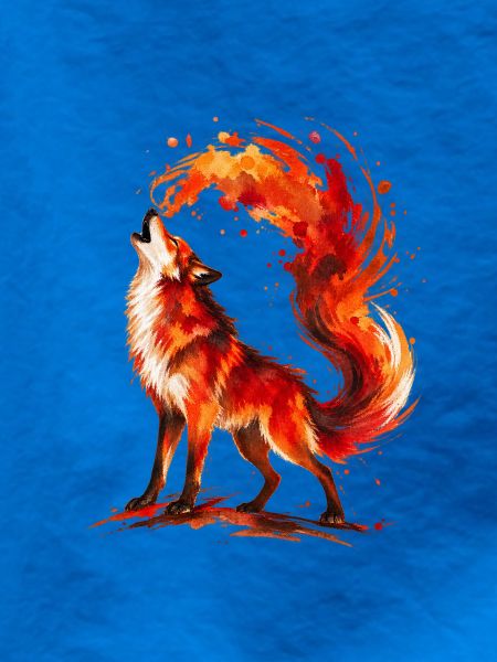 Wasserfarbener Fuchsruf