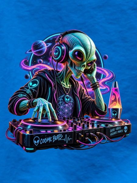Kosmischer Alien DJ