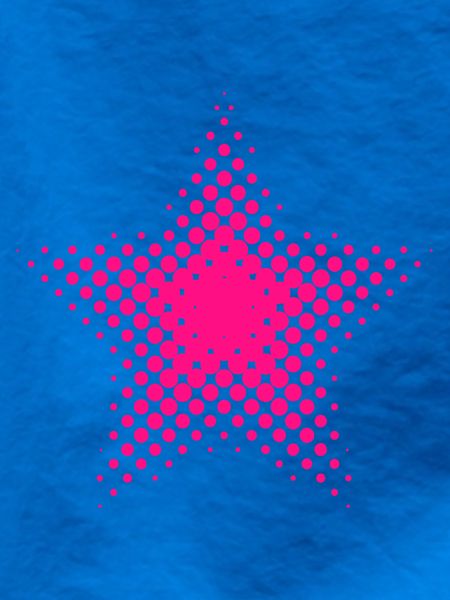 Pinke Sternen-Dot Halftone