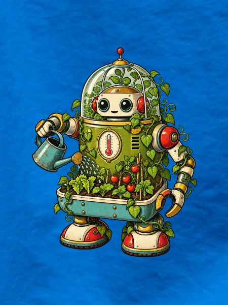 Gartenroboter im Gewächshaus