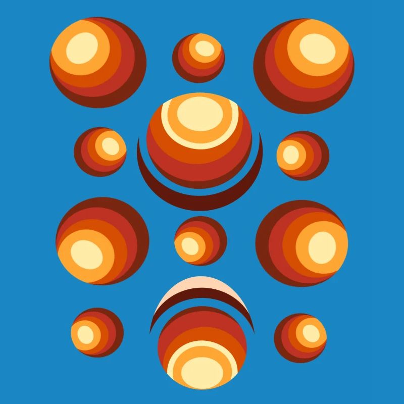 Retro Circle Pattern 70s Crescent