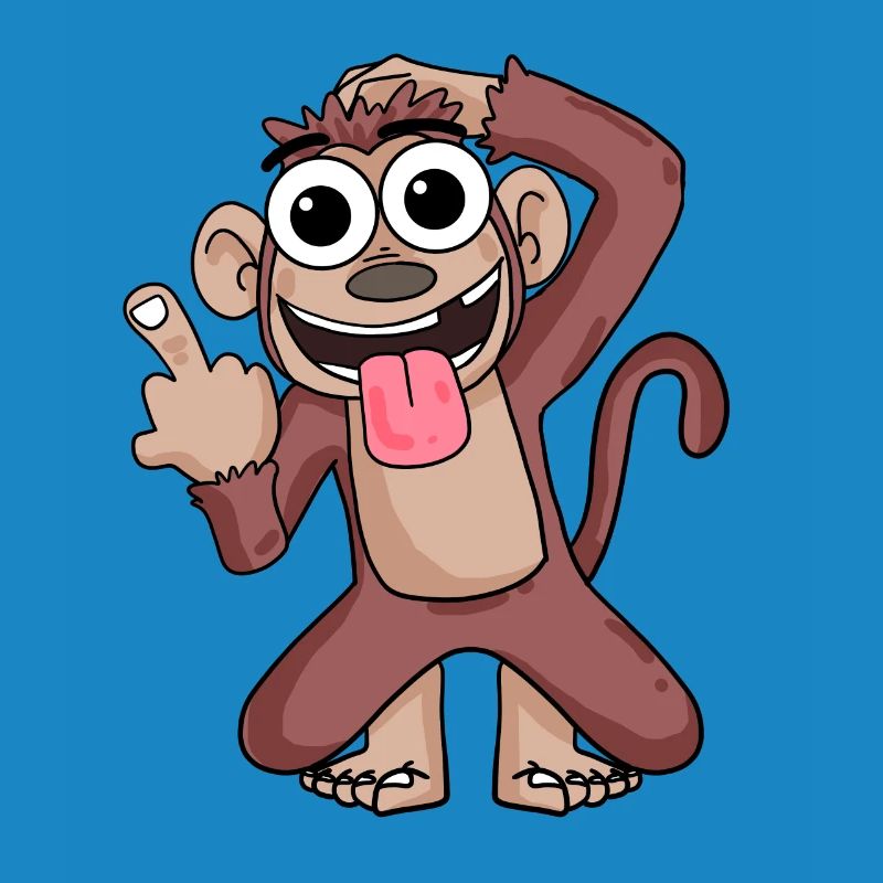 Monkey pointing the middle finger
