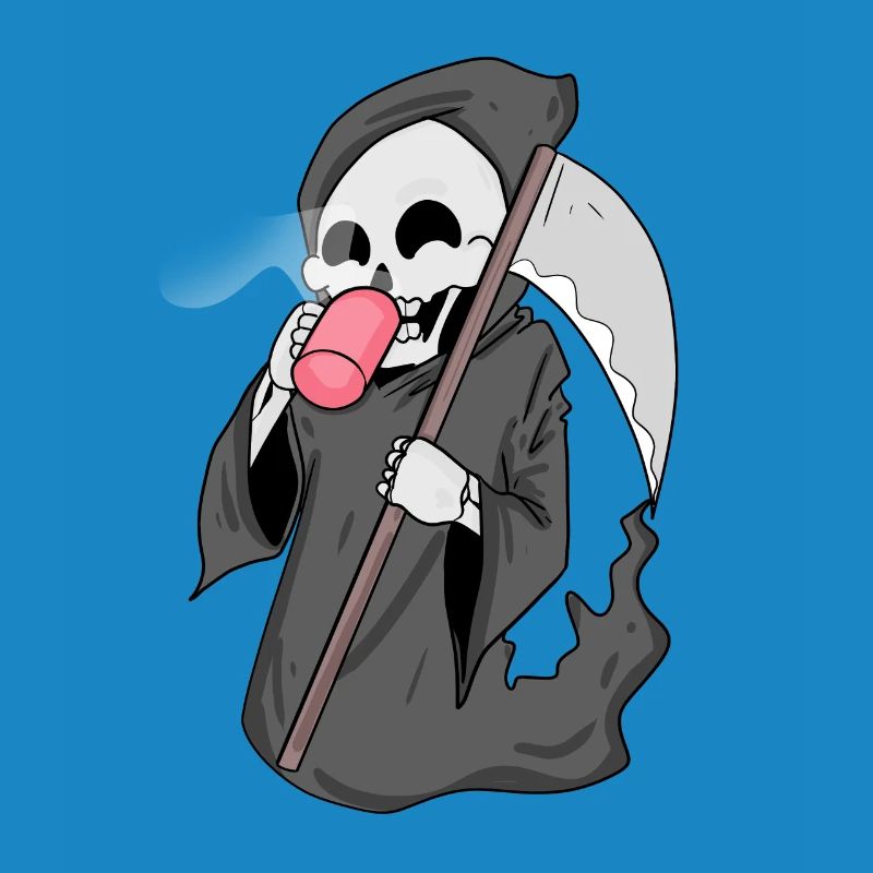 Sensenmann mit Kaffee