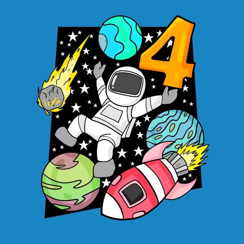 4 Birthday Boy Astronaut Rocket Space