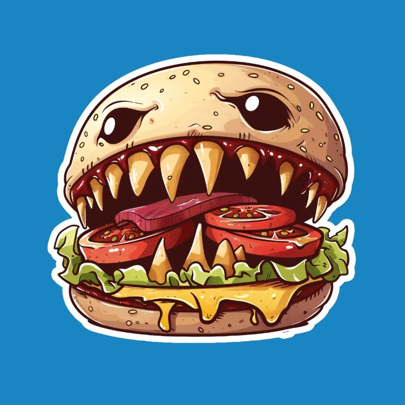 Fleischfressender Cheeseburger – Monster Burger