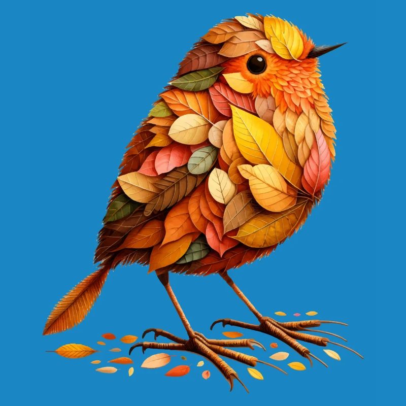 Un oiseau, conçu à partir de différentes feuilles