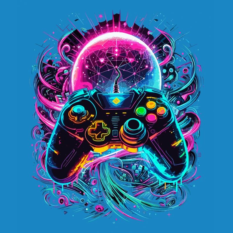 Synthwave Cyberpunk Gaming Controller