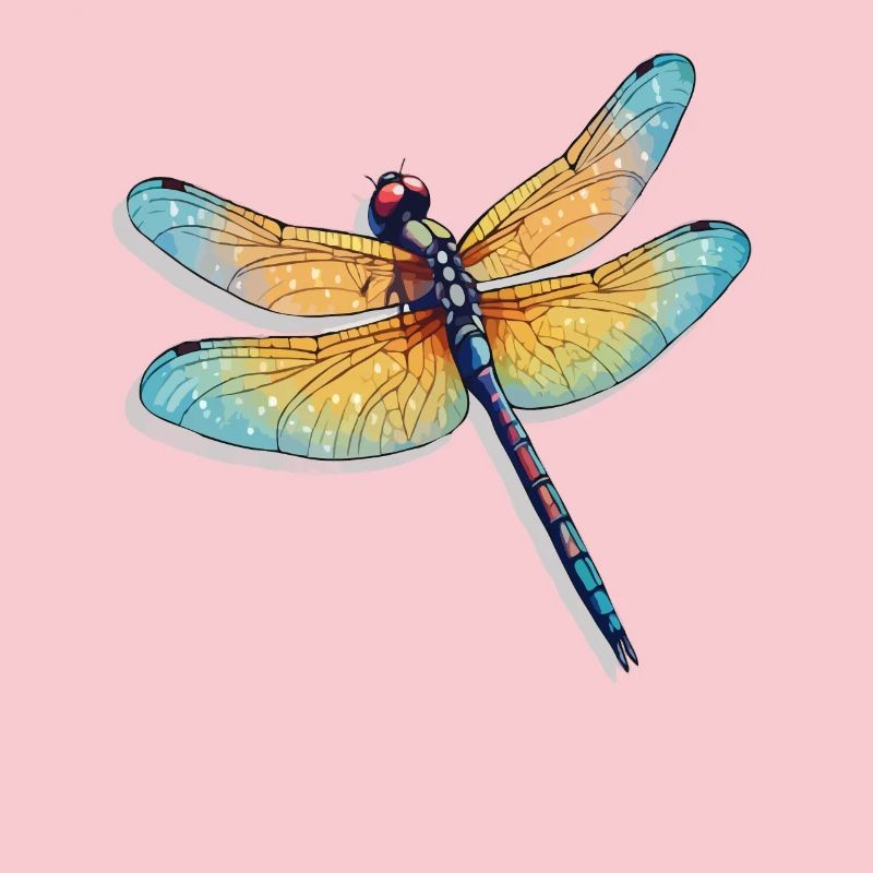 Illustration de libellule colorée